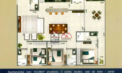 Apartamento com 3 quartos à venda na Rua Mar Tirreno, Bloco B, 91, Itaguá, Ubatuba
