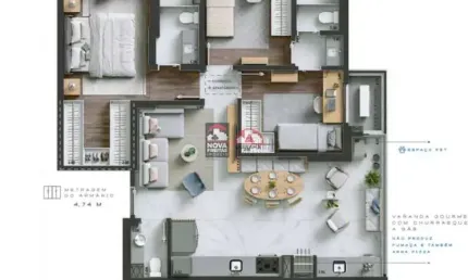 Apartamento com 3 quartos à venda na Avenida Doutor Eduardo Cury, 514, Jardim das Colinas, São José dos Campos
