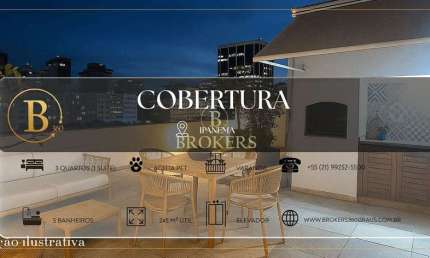 Cobertura à venda no Quadrilátero do Charme, Ipanema, Rio de Janeiro, RJ