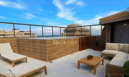 Cobertura triplex à venda, Ipanema, Rua Prudente de Morais - Terraço com piscina, 2 salas, 3 quarto