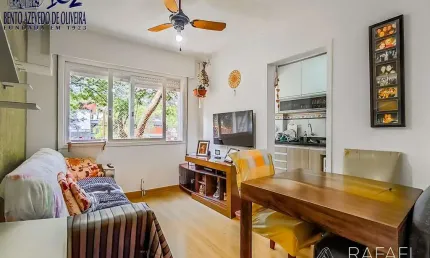 Apartamento 1 dormitório com vista, sol da manhã e estrutura na João Alfredo