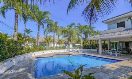 Casa em Condomínio para Locação em Guarujá, Balneário Praia do Pernambuco, 5 dormitórios, 5 suítes, 7 banheiros, 4 vagas