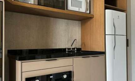 Studio à venda com 22m², pé direito 3,70m, 1 quarto e sem vaga, mobiliado, Brooklin SP