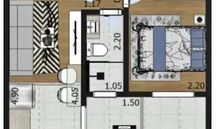 Apartamento tipo para venda em Parada Inglesa com 1 quarto, 26m²