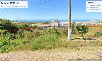 Terreno atrás do SUPER CARNAUBA PDD , 2780 m² em Porto das Dunas - Aquiraz - CE