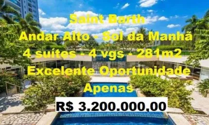 Apartamento para venda com 281 metros quadrados com 4 suites