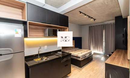 Apartamento para Venda ou Locação em Moema  São Paulo - Indianópolis, 1 Quarto, 1 Suíte, 1 Sala, 28 m².