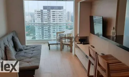 Apartamento com 1 dormitório para alugar, 46 m² por R$ 4.480,00/mês - Santo Amaro - São Paulo/SP