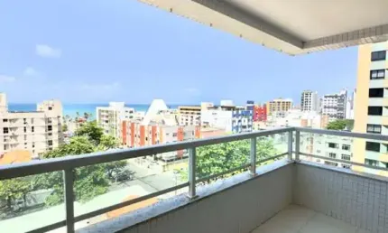 Spazio Pituba - 86m² - 2 quartos - 1 suíte - Vista mar frontal - Varanda - Armários - Varanda - 3 banheiros - 1 vaga