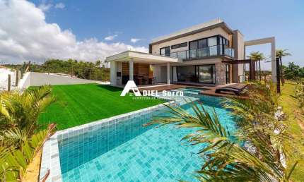 Sauípe - 431m² - 4 suítes - Master c/ hidro - PORTEIRA FECHADA - Despensa - Espaço gourmet - Piscina c/ hidro - Energia solar - Campinho - 2 vagas