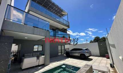 casa triplex a100 metros da praia com vista mar, 4 quartos e piscina