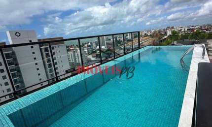 Apartamento mobiliado na praia de Camboinha, com área de lazer na cobertura