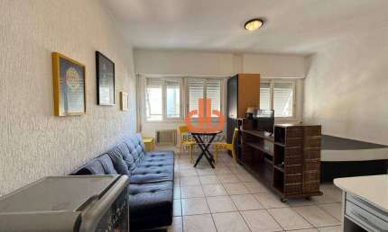 Kitnet com 1 dormitório para alugar, 37 m² por R$ 2.500,30/mês - Aparecida - Santos/SP