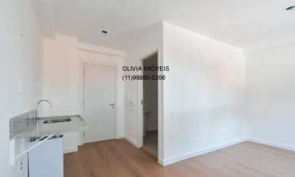 Studio residencial com 27m² de área útil, ambientes integrados, com piso laminado em Moema poucos min do Shopping Ibirapuera
