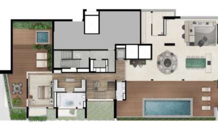 Imóvel Pronta entrega Vila Nova Conceição.  Cobertura Duplex de 923 m² com 05 suítes e 07 vagas. Unidade do 25 ⁰ e 26 ⁰ andar.  950 m do Parque do Ibirapuera