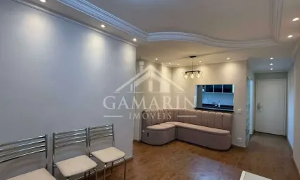 Apartamento de 65m², 2 dormitórios, 1 suíte , sacada, marcenaria, vaga de garagem.