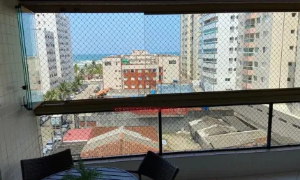 Apartamento com vista para o mar com 2 quartos no bairro aviação - praia grande - sp