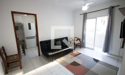 Apartamento para aluguel - vila caiçara, 1 quarto,  45 m² - praia grande