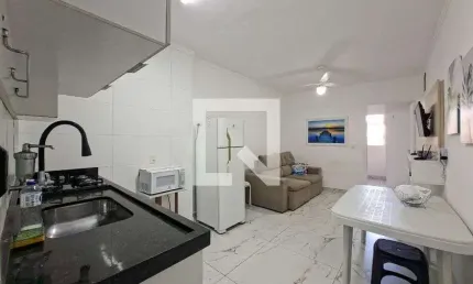 Apartamento para aluguel - nova mirim, 1 quarto,  50 m² - praia grande
