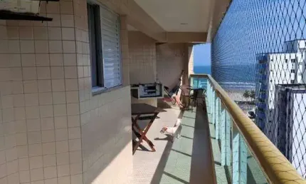 Apartamento na Ocian ,Praia Grande 2 quartos, varanda gourmet vista mar, 91M²