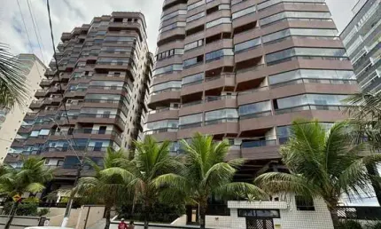 Apartamento no Caiçara, Praia Grande, 1 suíte com sacada / portaria 24hrs, 53m²