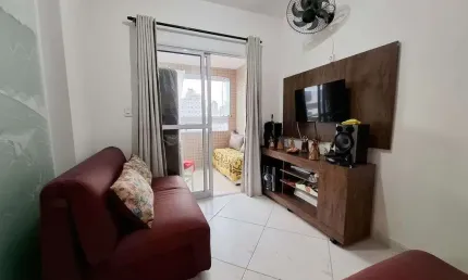 Apartamento na ocian, praia grande, 2 quartos,350m da praia, quadra, 58m²