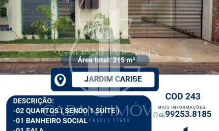 Casa com 3 quartos à venda na Rua Elisa Bortolozo Luciano, Jardim Caribe, Sinop