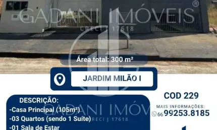 Casa com 3 quartos à venda na Rua 05, 45, Jardim Milão I, Sinop