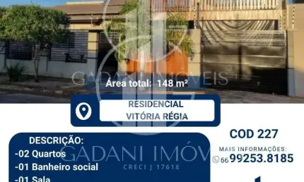 Casa com 2 quartos à venda na Rua A, 1420, Residencial Vitória Régia, Sinop, 148 m2 por R$ 450.000