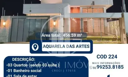 Casa com 3 quartos à venda na Avenida das Figueiras, 02, Aquarela das Artes, Sinop