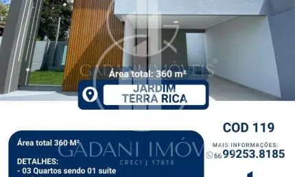 Casa com 3 quartos à venda na Rua Cianorte, 487, Jardim Terra Rica, Sinop