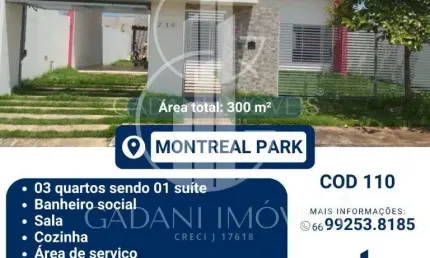Casa com 3 quartos à venda na Rua 1, 750, Residencial Montreal Park, Sinop
