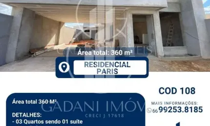 Casa em fase de acabamento a venda no residencial paris