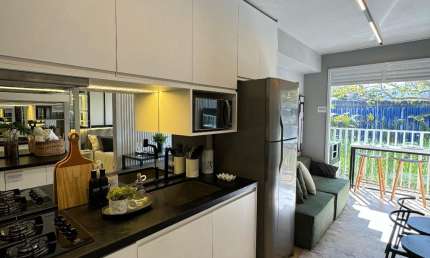 Apartamento, 1 dormitórios c/sacada. 10 áreas de lazer