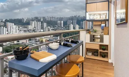 Apartamento de 1 dormitório com sacada em Santo Amaro