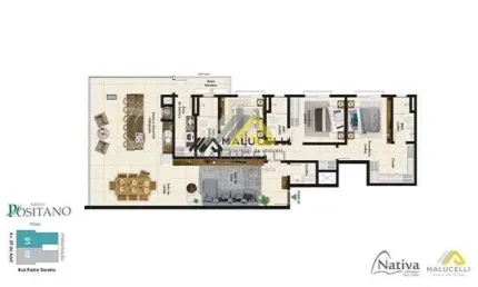 Apartamento 502 alto padrão no Edifício Positano no Centro de Guaratuba-PR