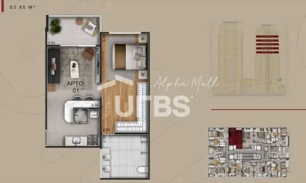 Flat com 1 quarto à venda na Avenida Olinda, 00, Park Lozandes, Goiânia