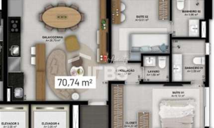 Tai Residências - Apartamento 2 quartos, sendo 2 suítes