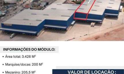 Barracão / Galpão / Depósito para alugar na Avenida Tenente Marques, Empresarial Mirante de Cajamar (Polvilho), Cajamar, 3426 m2 por R$ 85.650