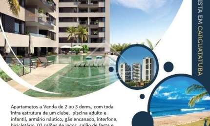 APARTAMENTO COM PREÇO DE CUSTO EM CONSTRUÇÃO COM 02 OU 03 DORMITÓRIOS, MARTIM DE SÁ, CARAGUATATUBA/SP