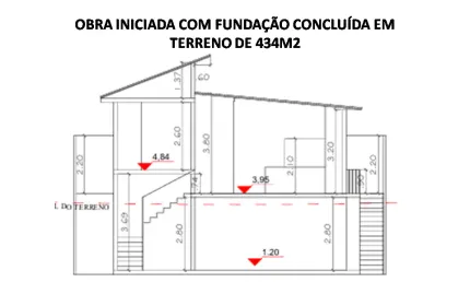 Oportunidade! casa já iniciada em terreno de 434m2 condomínio fechado vila real bragança paulista