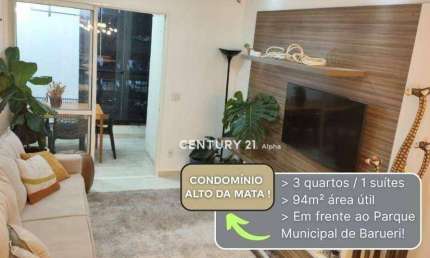 Apartamento com 3 dormitórios à venda, 94 m² por R$ 860.000,00 - Jardim Tupanci - Barueri/SP