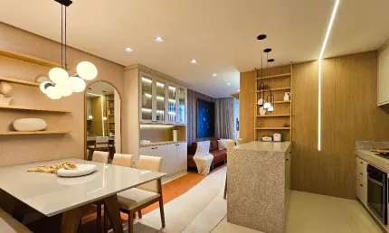 Studio finamente decorado, pronto para morar, com uma vaga de garagem, em um dos melhores e mais desejados empreendimentos do Centro, o Jardim Milano!