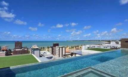 Excelente Cobertura Duplex Mobiliada em Tambaú com 2 Quartos e Jacuzzi, Lazer Completo e uma vista i
