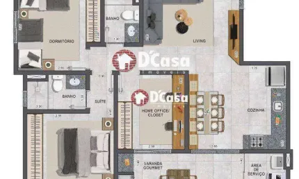 Empreendimento Altos Vila São José, unidades de 75m², 64m² e varanda gourmet, bairro Vila São José, Taubaté-SP.