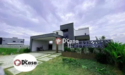 Casa à venda no condomínio Cyrella, com 4 quartos e espaço gourmet, em Taubaté - SP.
