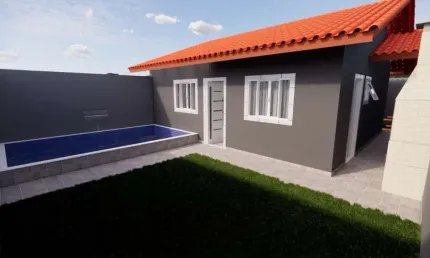Casa com 2 quartos, piscina e área gourmet em Itanhaém.