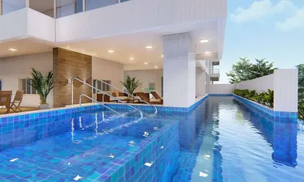 Apartamento com piscina e 3 quartos em Praia Grande.