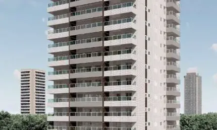 Apartamento à 60m do mar com 3 quartos e piscina em Mongaguá.