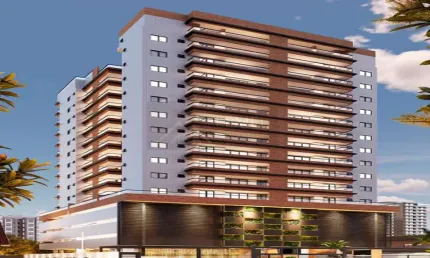 Apartamento na Planta para Venda em Praia Grande, Canto do Forte, 2 dormitórios, 2 suítes, 1 banheiro, 2 vagas